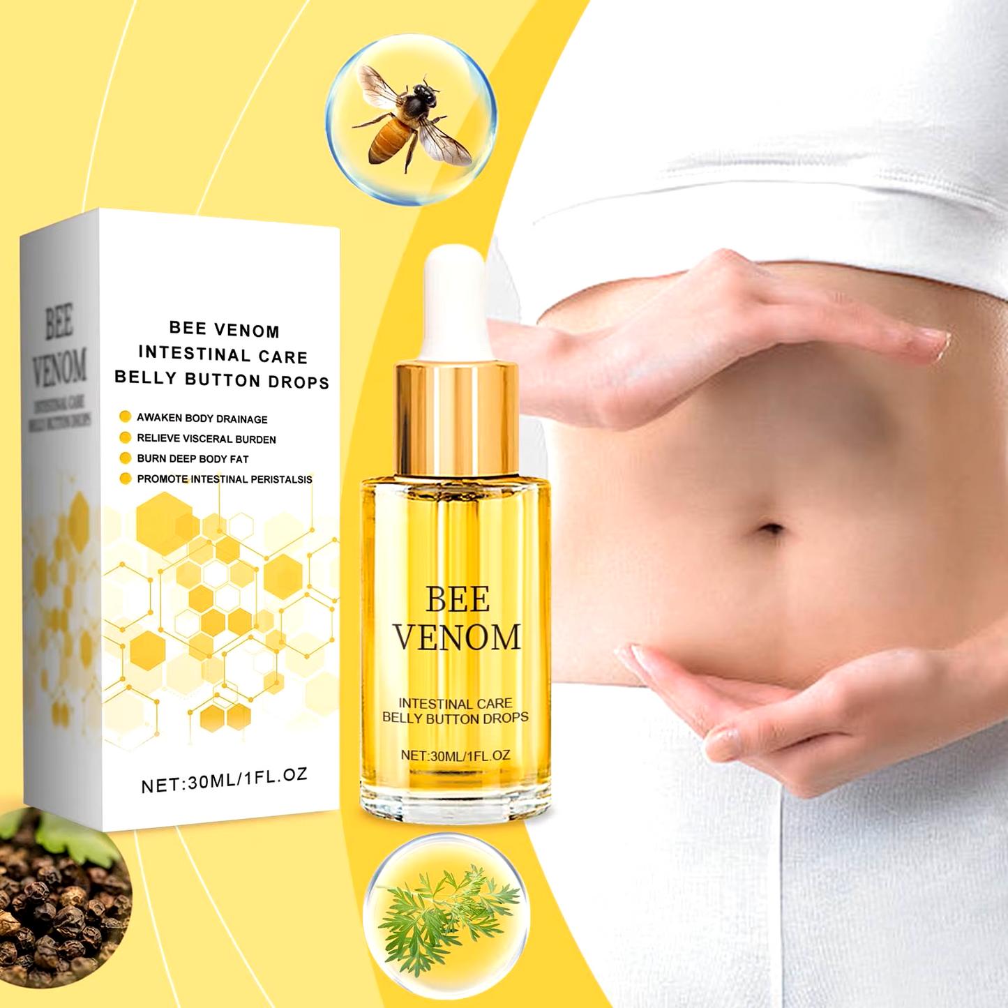 BEE VENOM INTESTINAL DETOX BELLY BUTTON DROPS